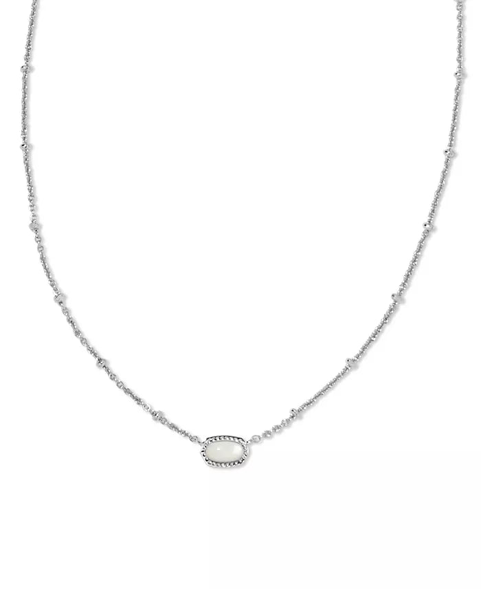 Elisa Gift Set of 2 Necklace in Silver Ivory Mother Of Pearl