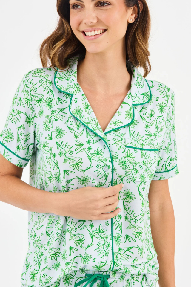 Charlotte Laurel Blooms Light Blue Pajama Set