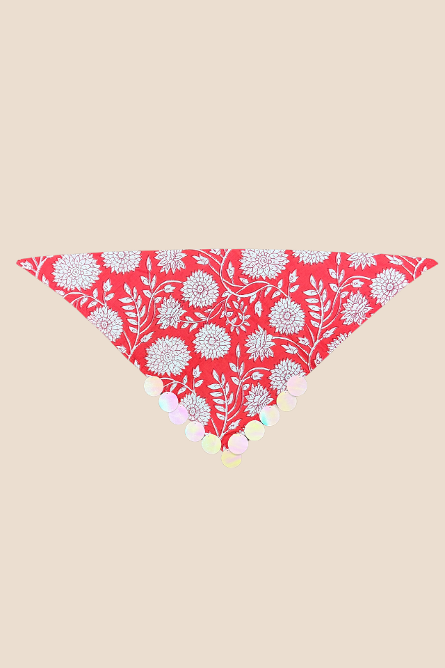 Cherry Gloss Sequin Bandana Scarf
