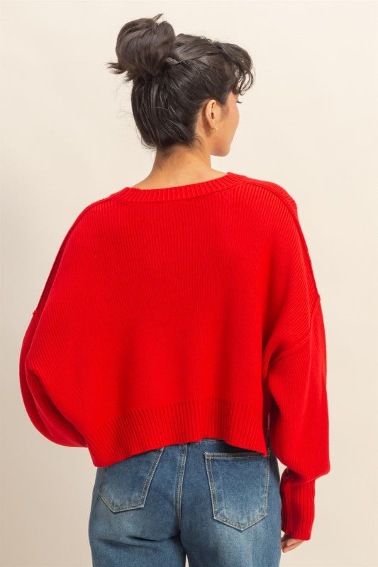 Keep Things Simple Red Sweater
