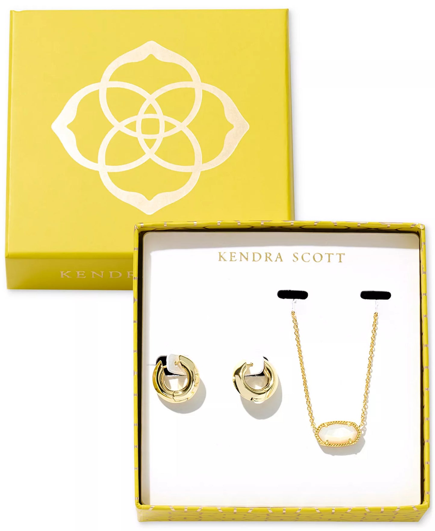 Elisa Pendant Necklace And Mikki Huggie Earrings Gift Set