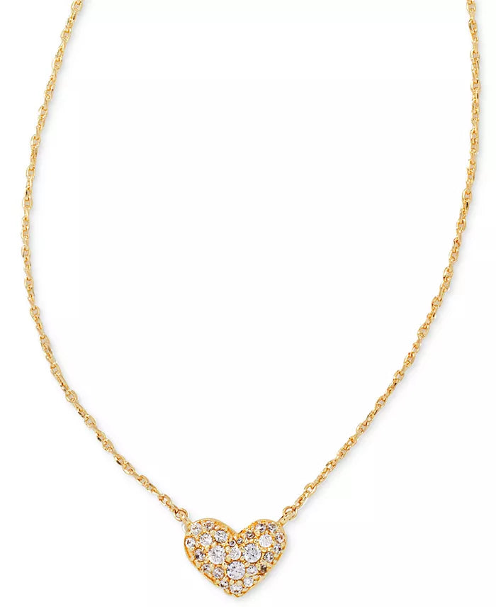 Ari Haven Heart Necklace Gift Set in Gold White Crystal
