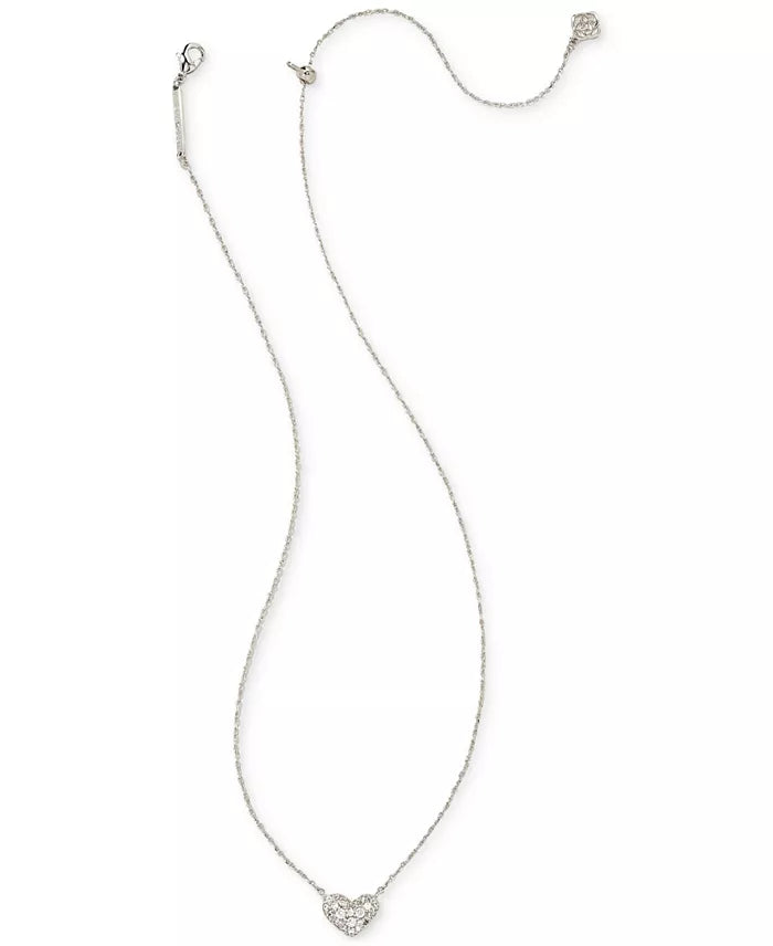 Ari Haven Heart Necklace Gift Set in Silver White Crystal