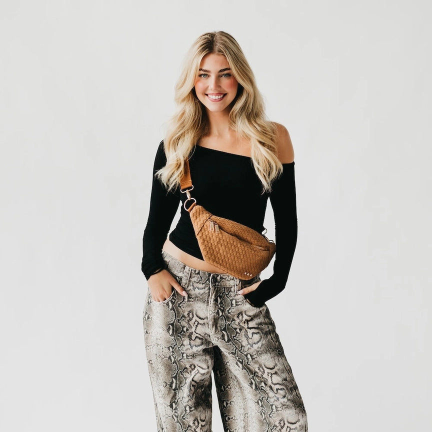 Susie Suede Camel Belt Bag