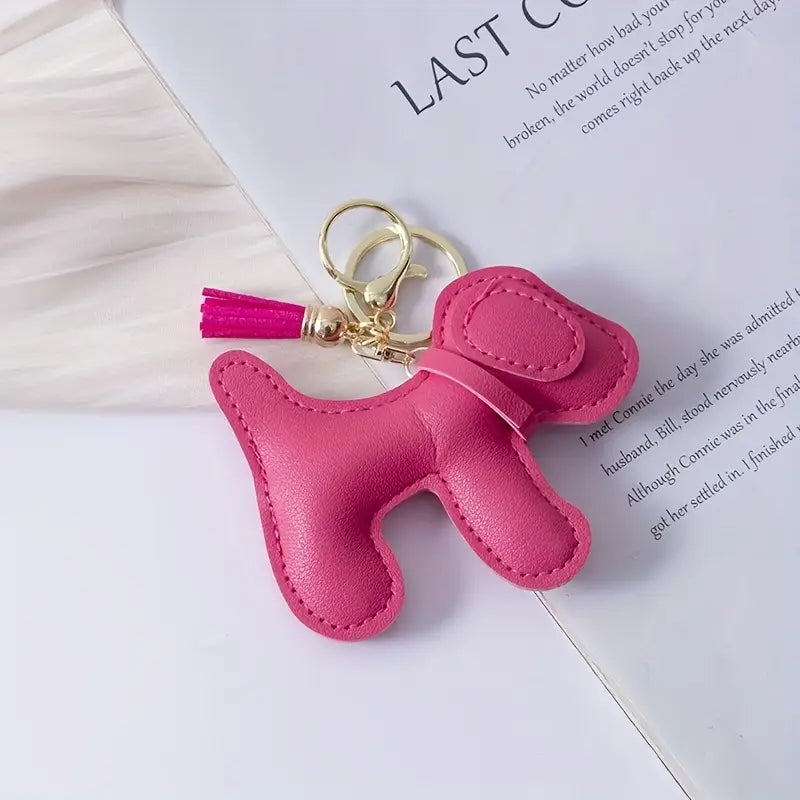 Puppy Love Hot Pink Keychain