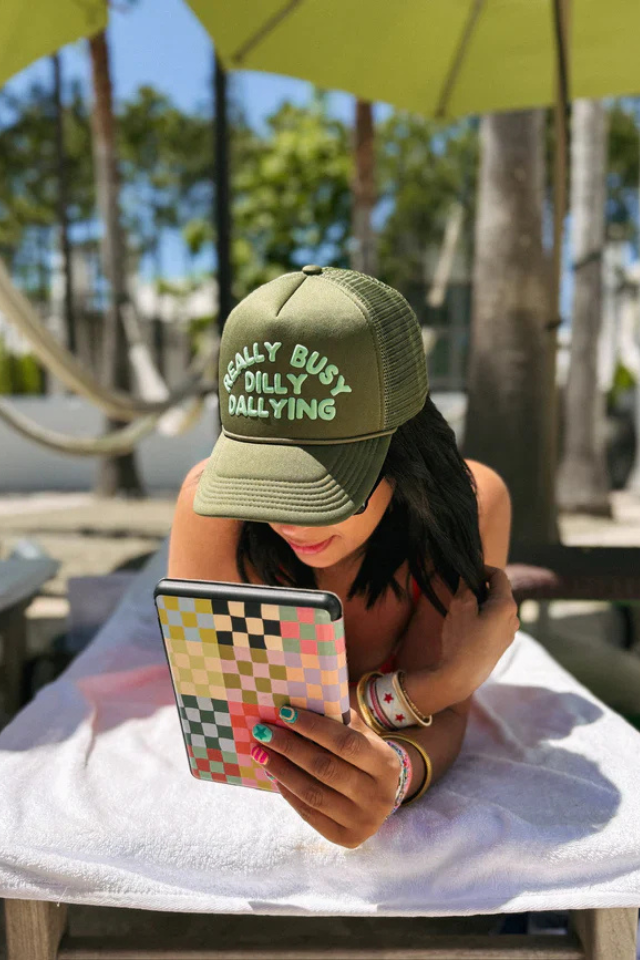 Dilly Dallying Olive Trucker Cap