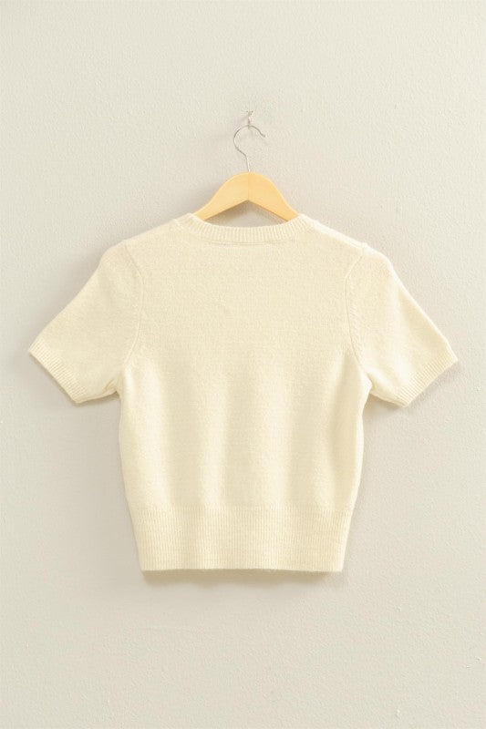 Become Best Friends Cream Sweater Top