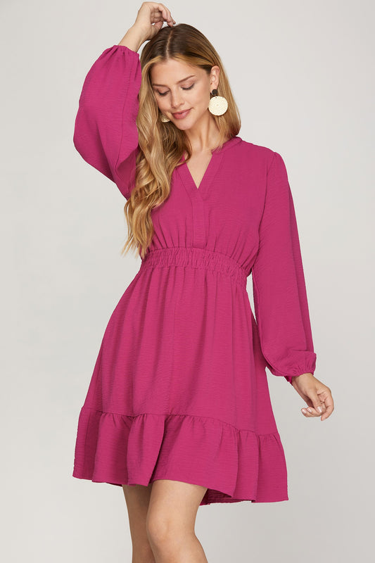 Coming Around Berry Dress