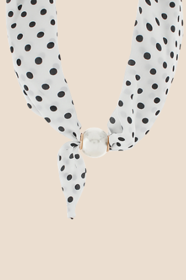 High Society White Scarf Necklace