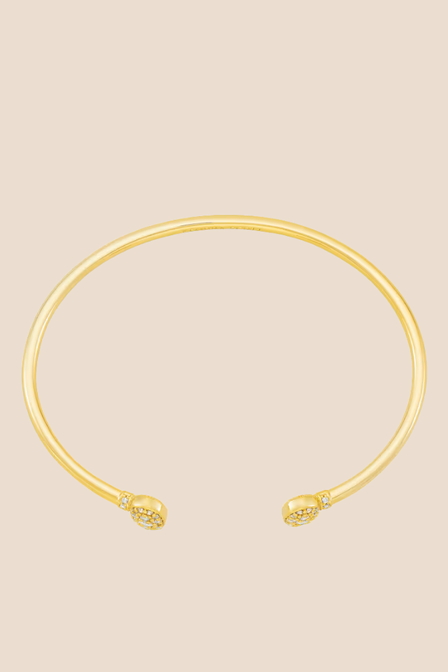 Grayson Gold Cuff Bracelet in White Crystal
