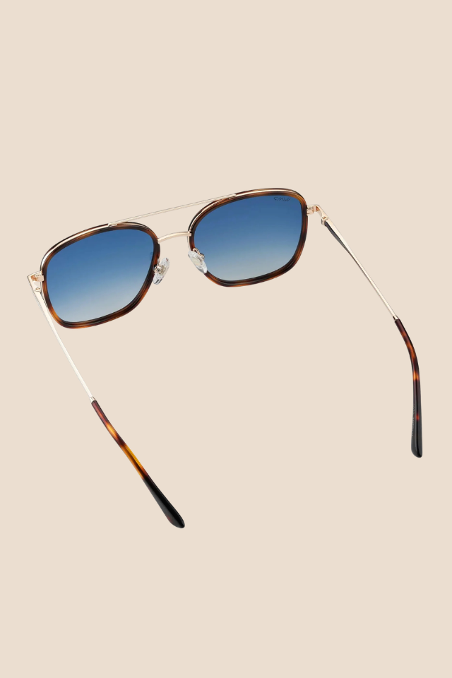 Gia Brown Tortoise / Gradient Blue Lens Polarized Sunglasses