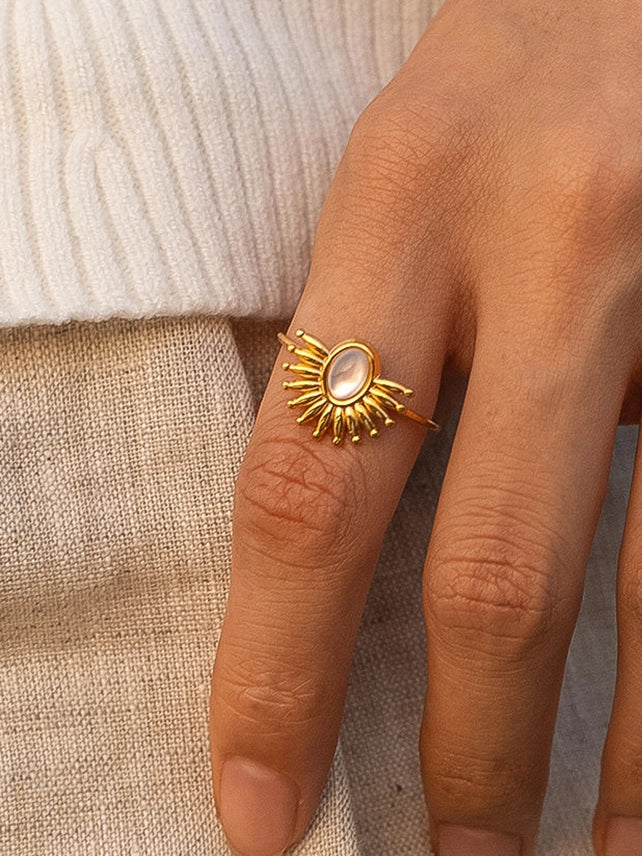 Fabienne White Sun Stone Ring