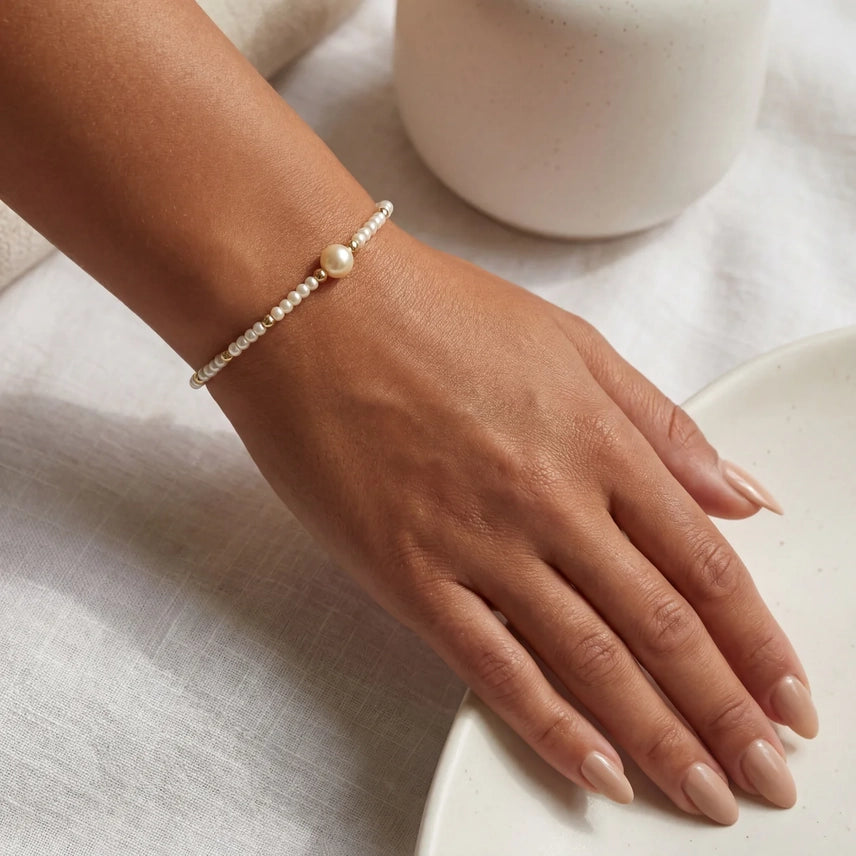 Aria 14K Gold Filled Pearl Beaded Bracelet