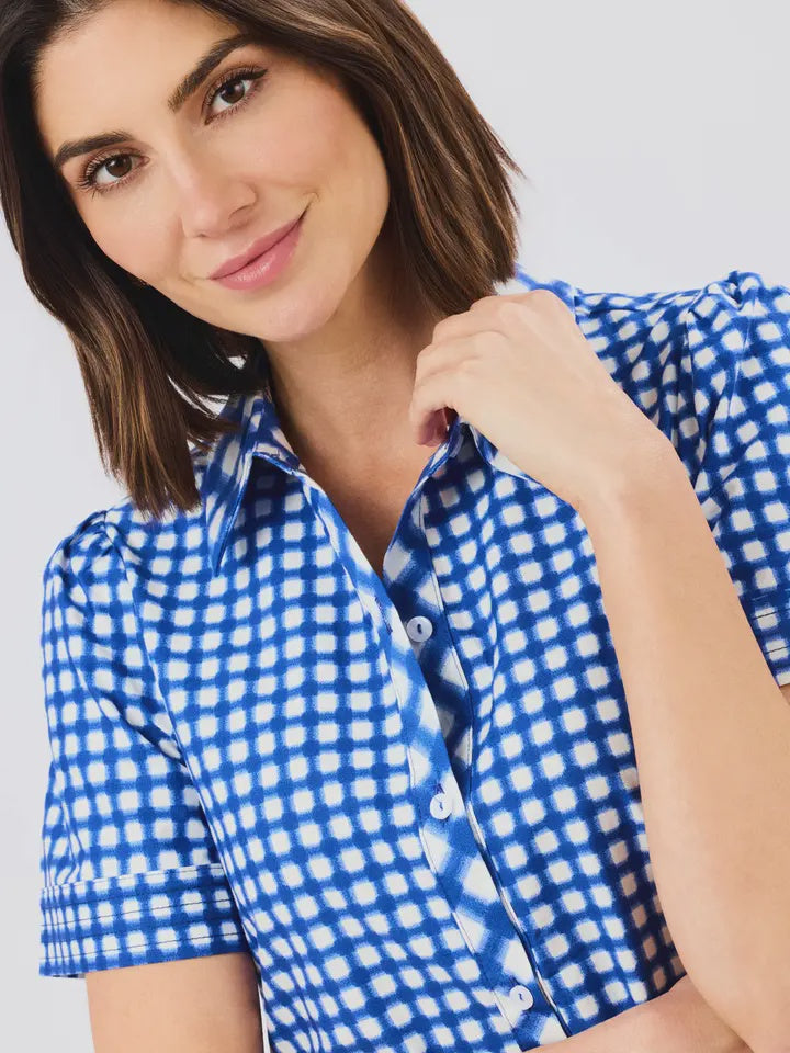 Jema Gingham Mix Navy Dress