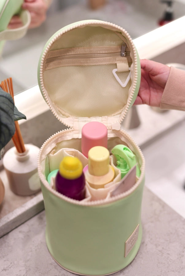 Barrel Organizer Lime Toiletry Bag