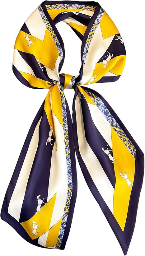 Horse Yellow Satin Scarf