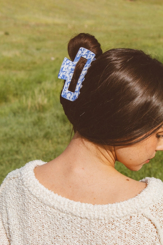 Chinoiserie Blue Hair Clip