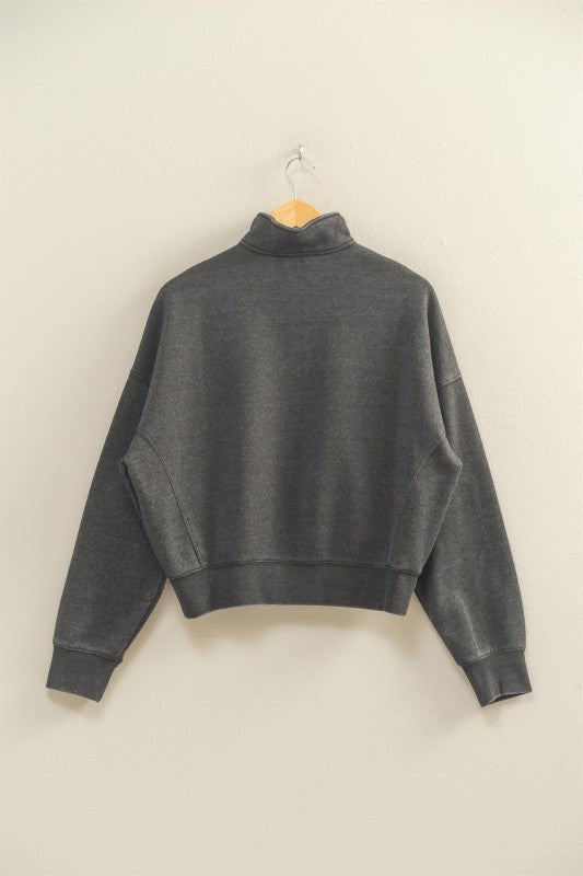 There For It Black Half Zip Sweatshirt