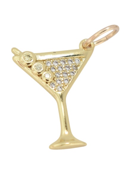 Martini Glass CZ Charm