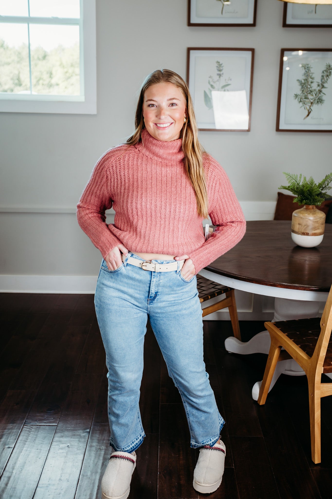 Salima Long Sleeves Dried Rose Sweater