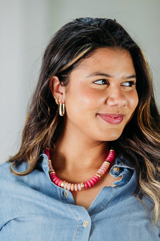 Bold Elegance Pink Necklace