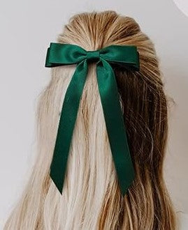 Bows and Kisses Green Hair Clip