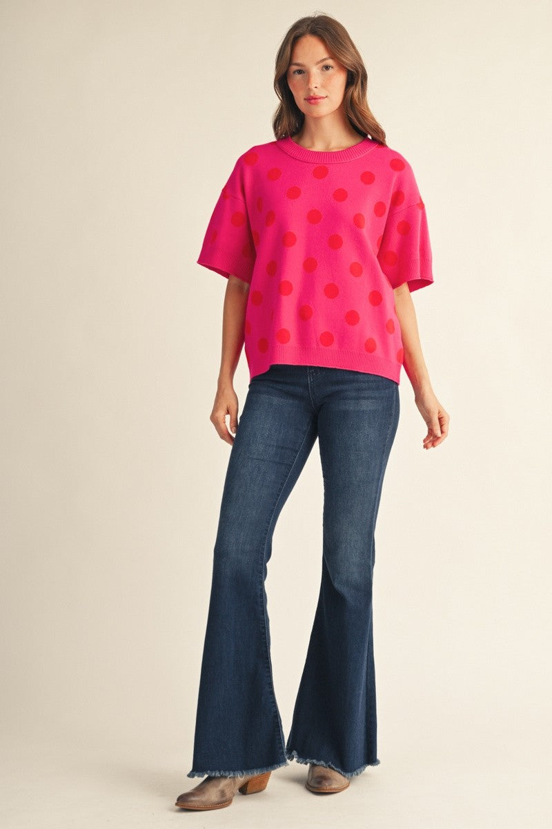 A Spot of Style Pink Sweater Top