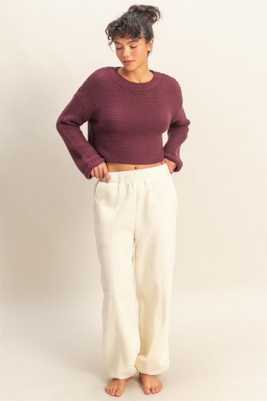 Good Mood Deep Plum Sweater