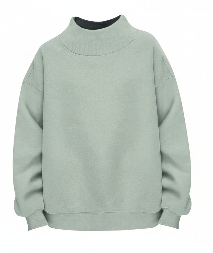 Lingo Mock Neck Crew Mist Fleece Sweatshirt