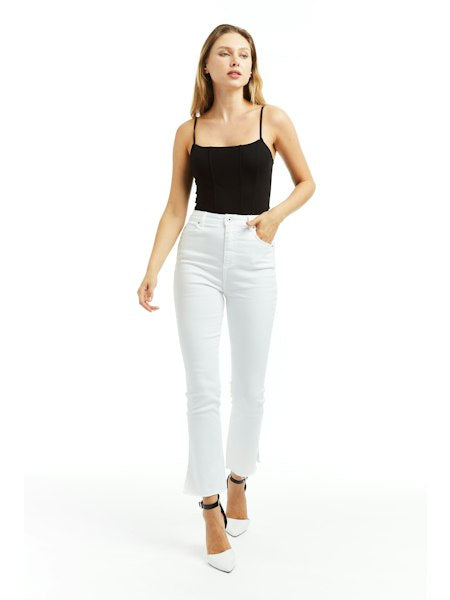 Olivia High Rise Cross Over Crop Flare Jeans – VICI
