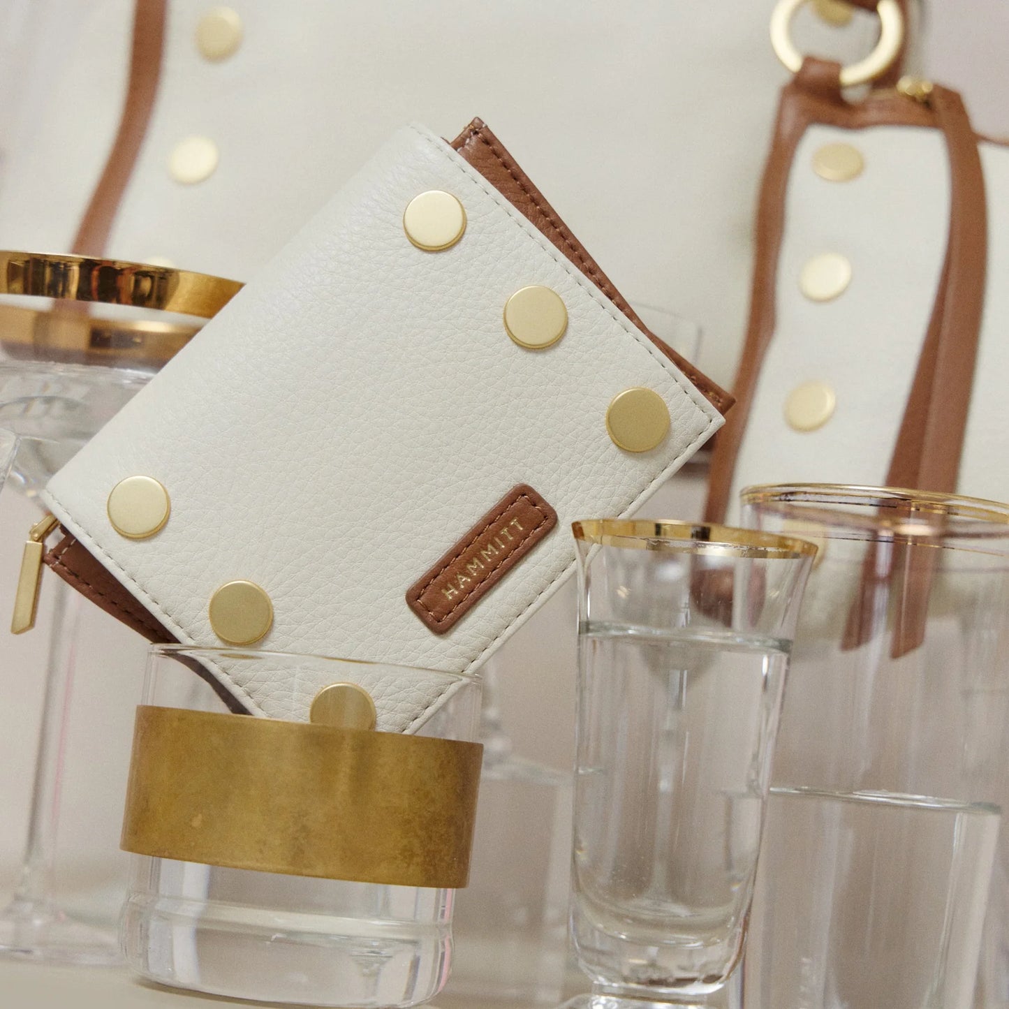 Allen Courtyard Cream/Brushed Gold Wallet
