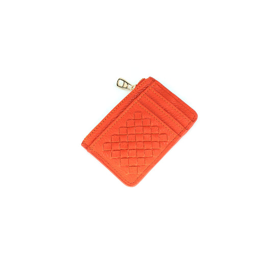 Key Chain Orange Woven Wallet