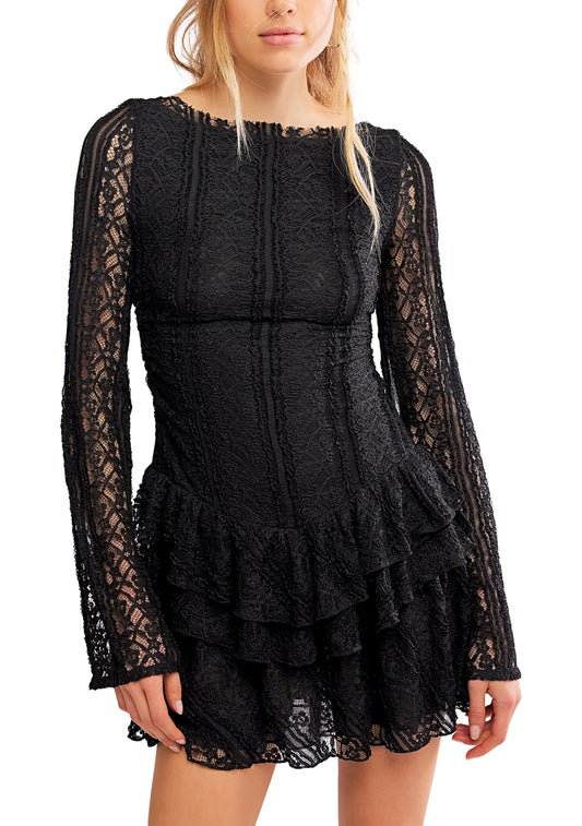 Tabby Black Lace Dress