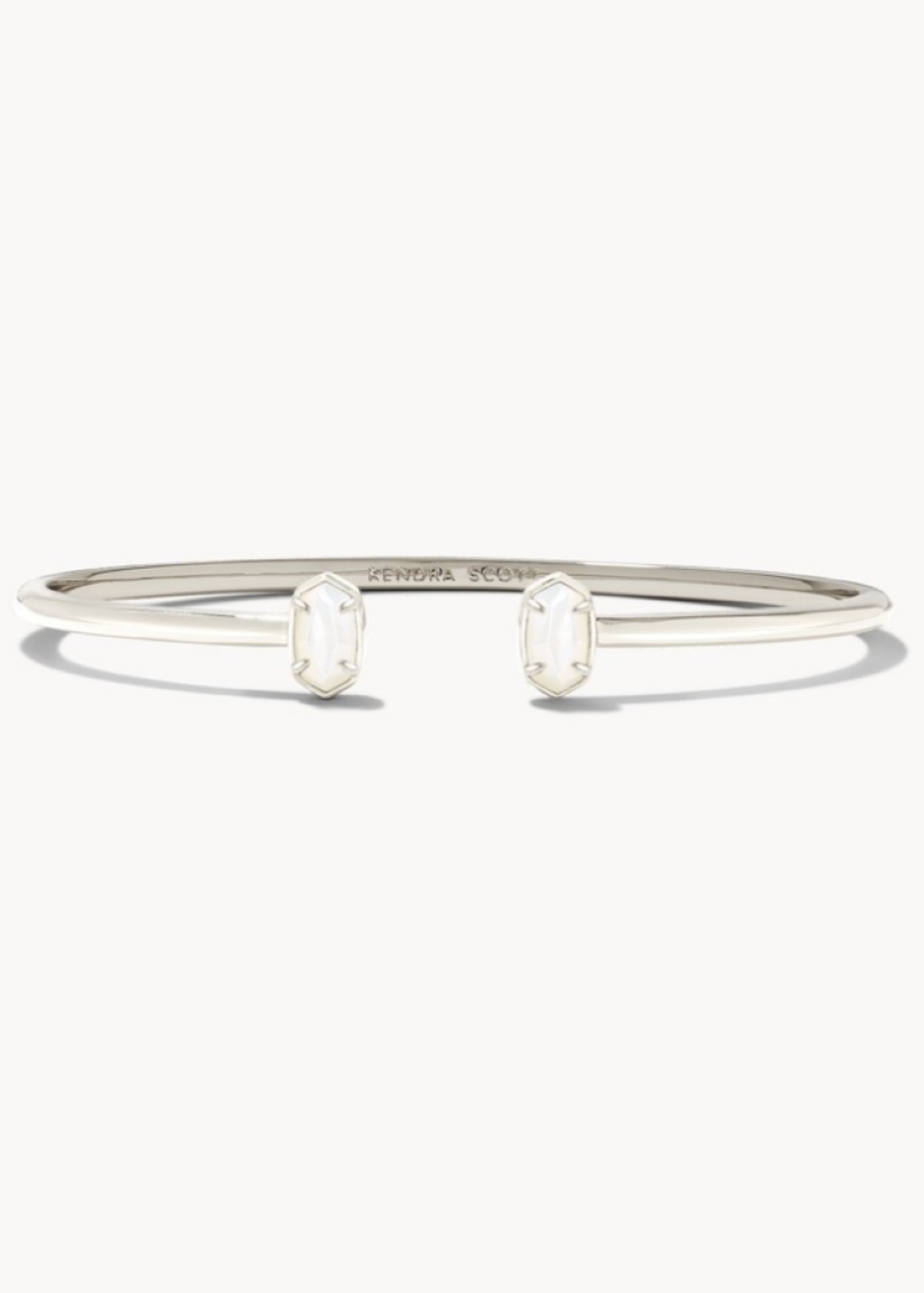 Emilie Silver Cuff Bracelet in Ivory Mother-of-Pearl
