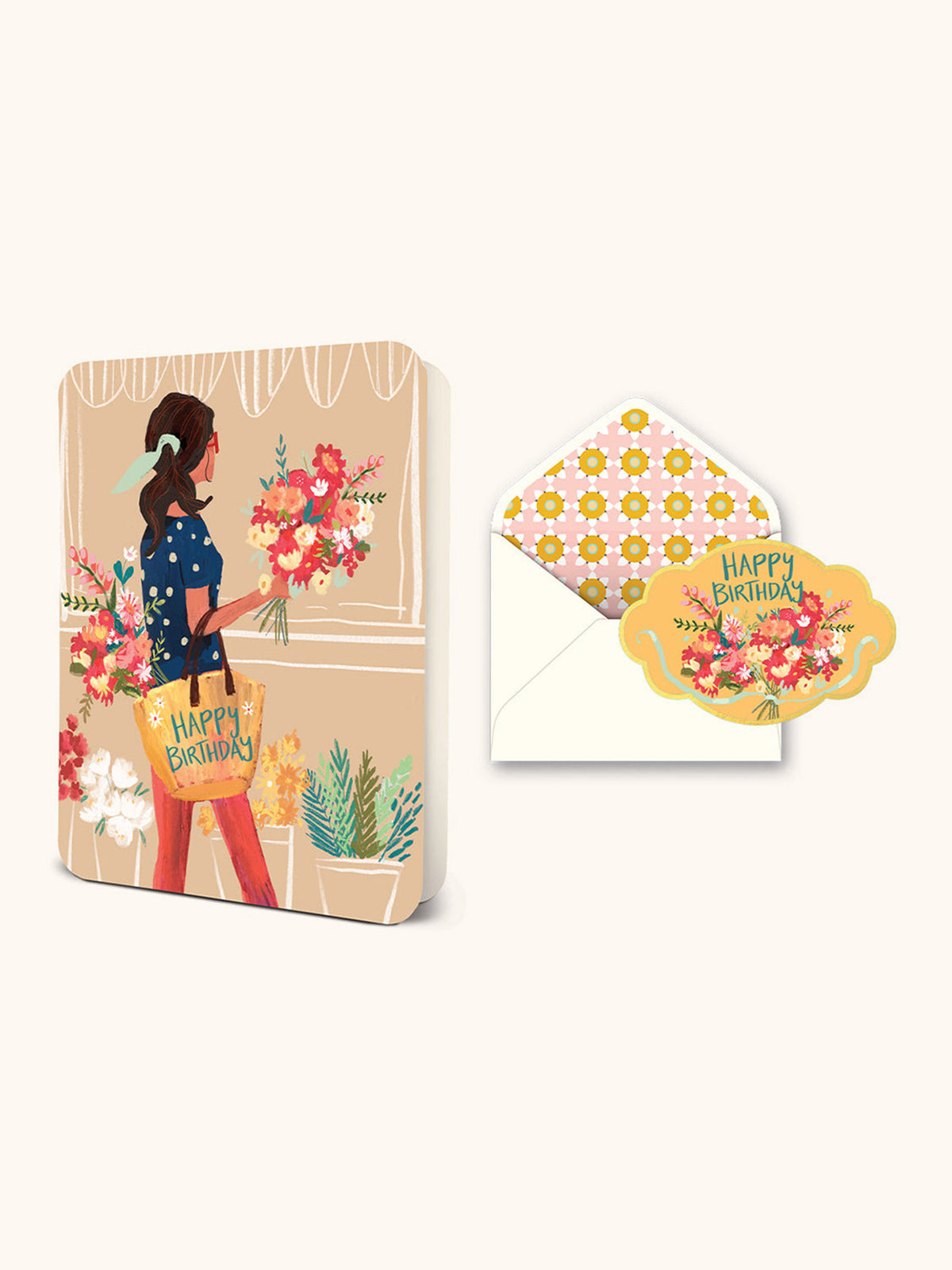 Happy Happy Birthday Floral Deluxe Greeting Card