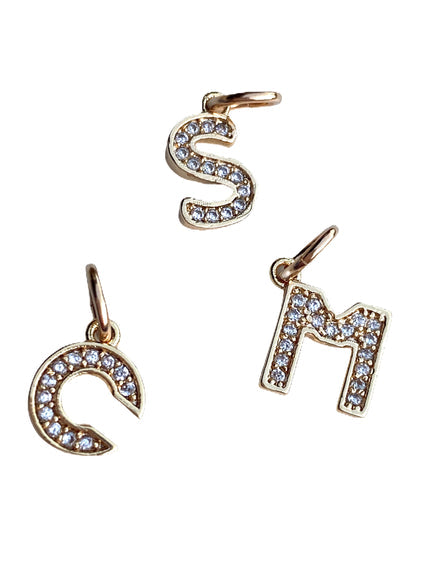 Pave Initial Letter Charm