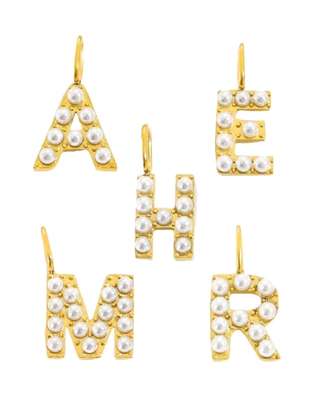 Pearl Letter Charm