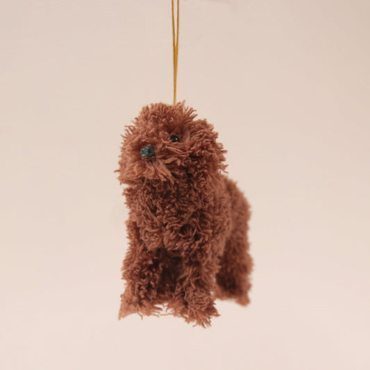 Furry Poodle Chocolate Ornament