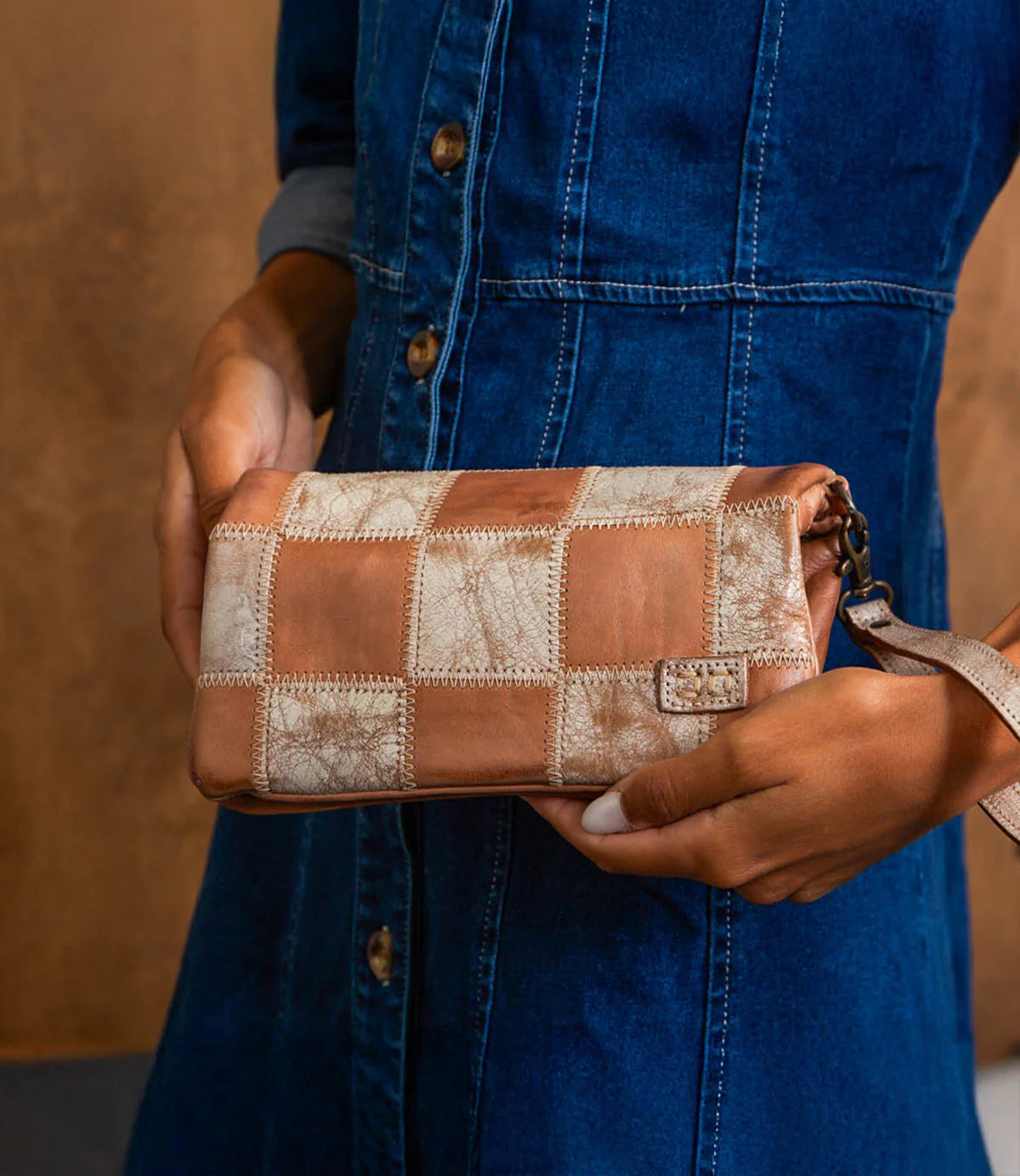 Cadence PW Tan Rustic Nectar Lux Convertible Clutch