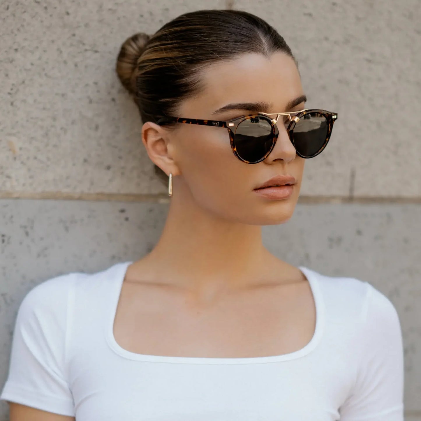 Skyler Tortoise Frame Black Lens Polarized Sunglasses