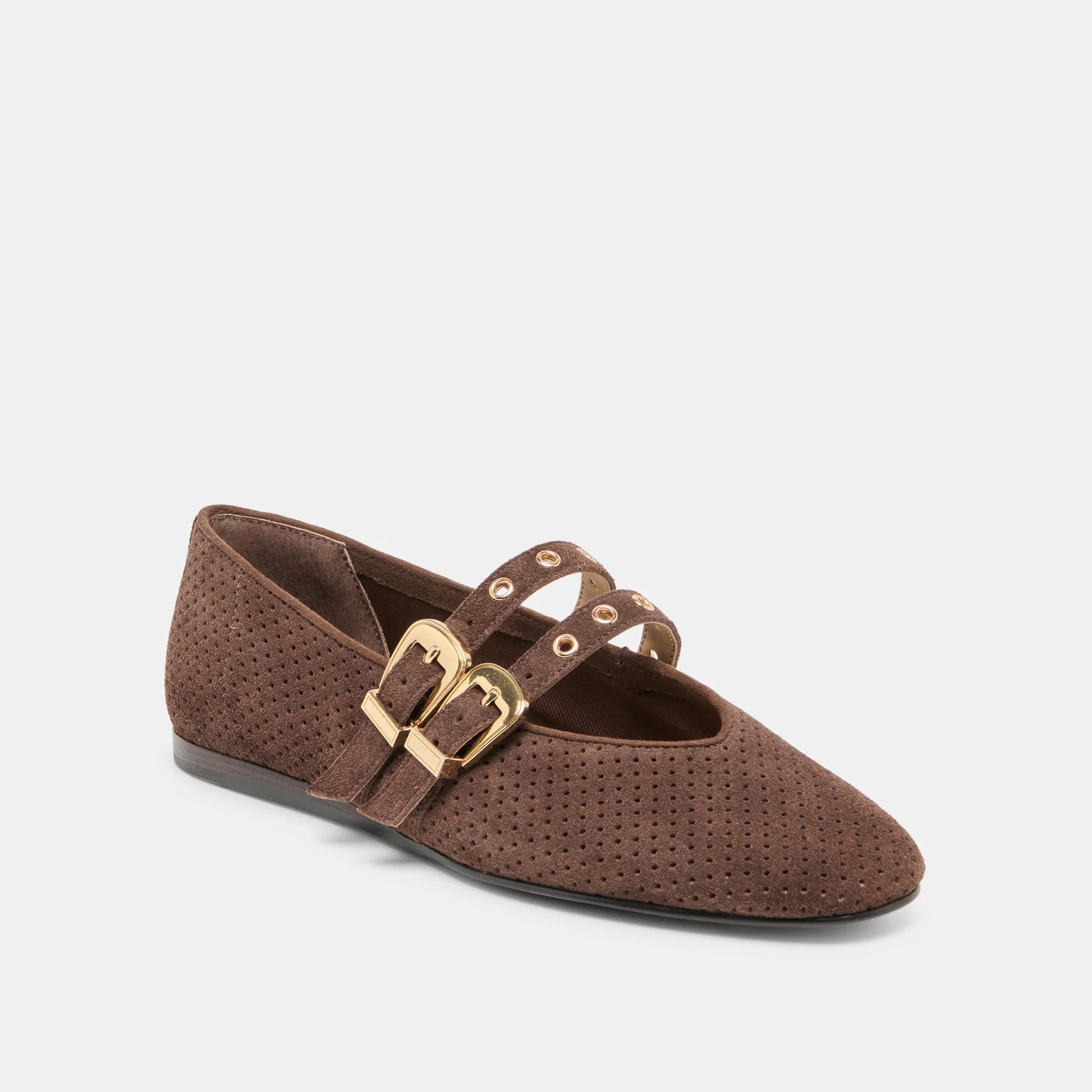 Baylee Grommet Brown Ballet Flats