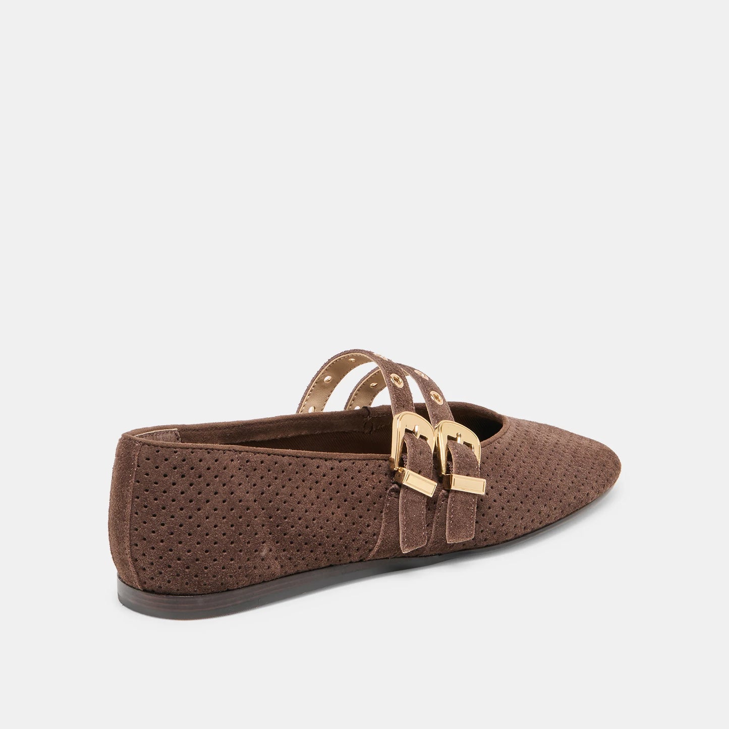 Baylee Grommet Brown Ballet Flats