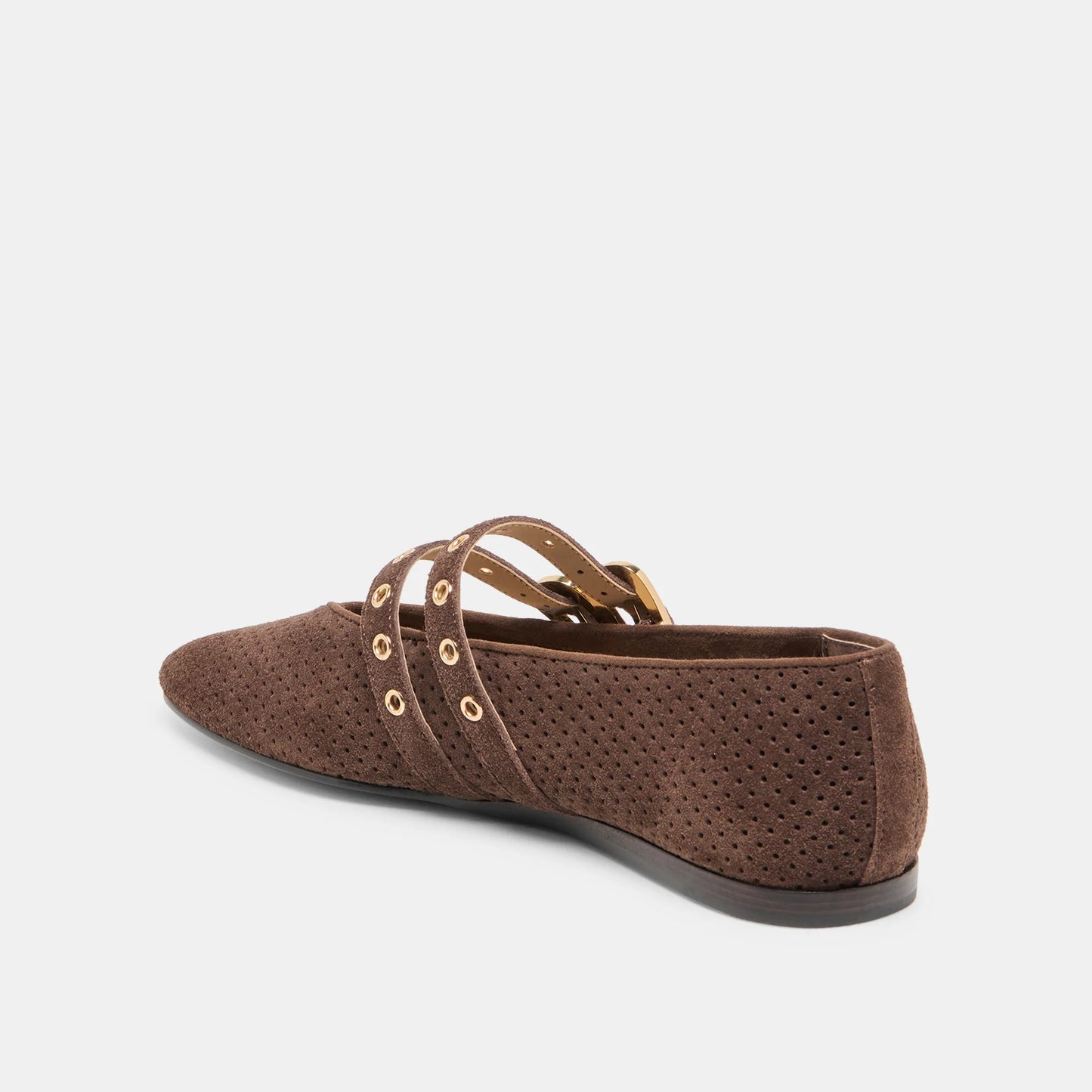 Baylee Grommet Brown Ballet Flats