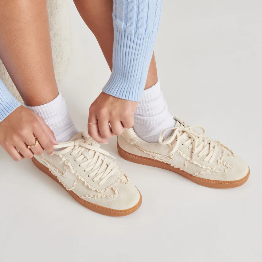 Notice Lace Ivory Suede Sneakers
