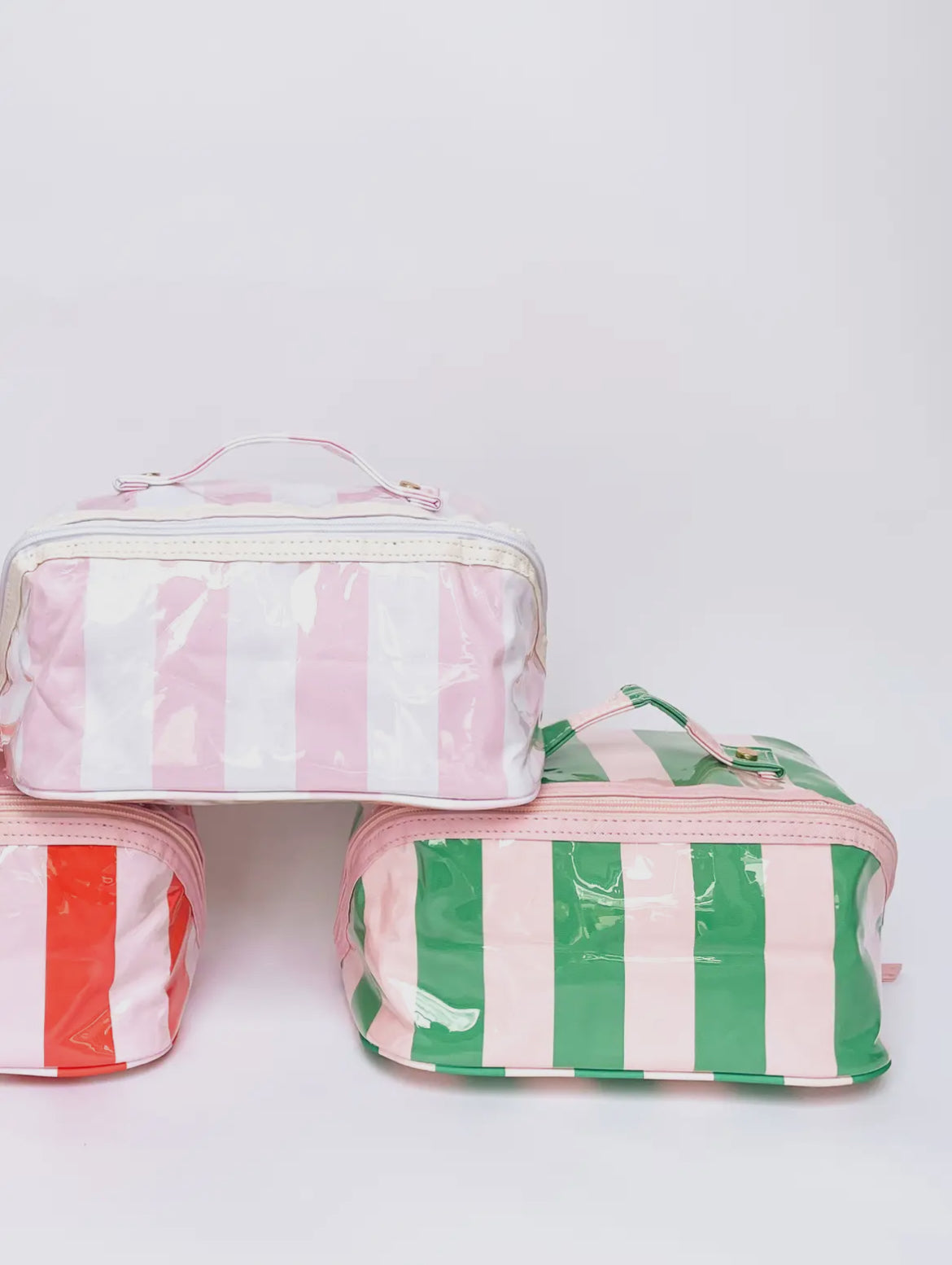 Summer Stripe Pink/White Cosmetic Bag