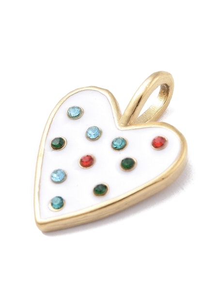 Polka Dot Heart Charm