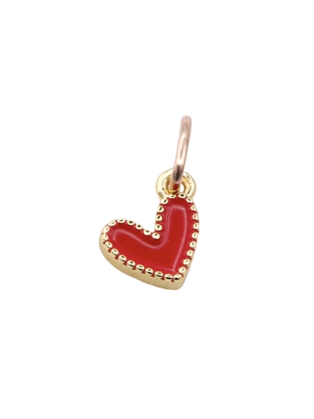 Enamel Textured Red Heart Charm