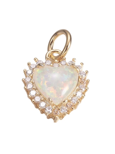 Opal Heart Charm