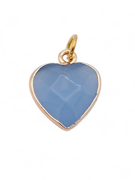 Stone Heart Light Blue Charm