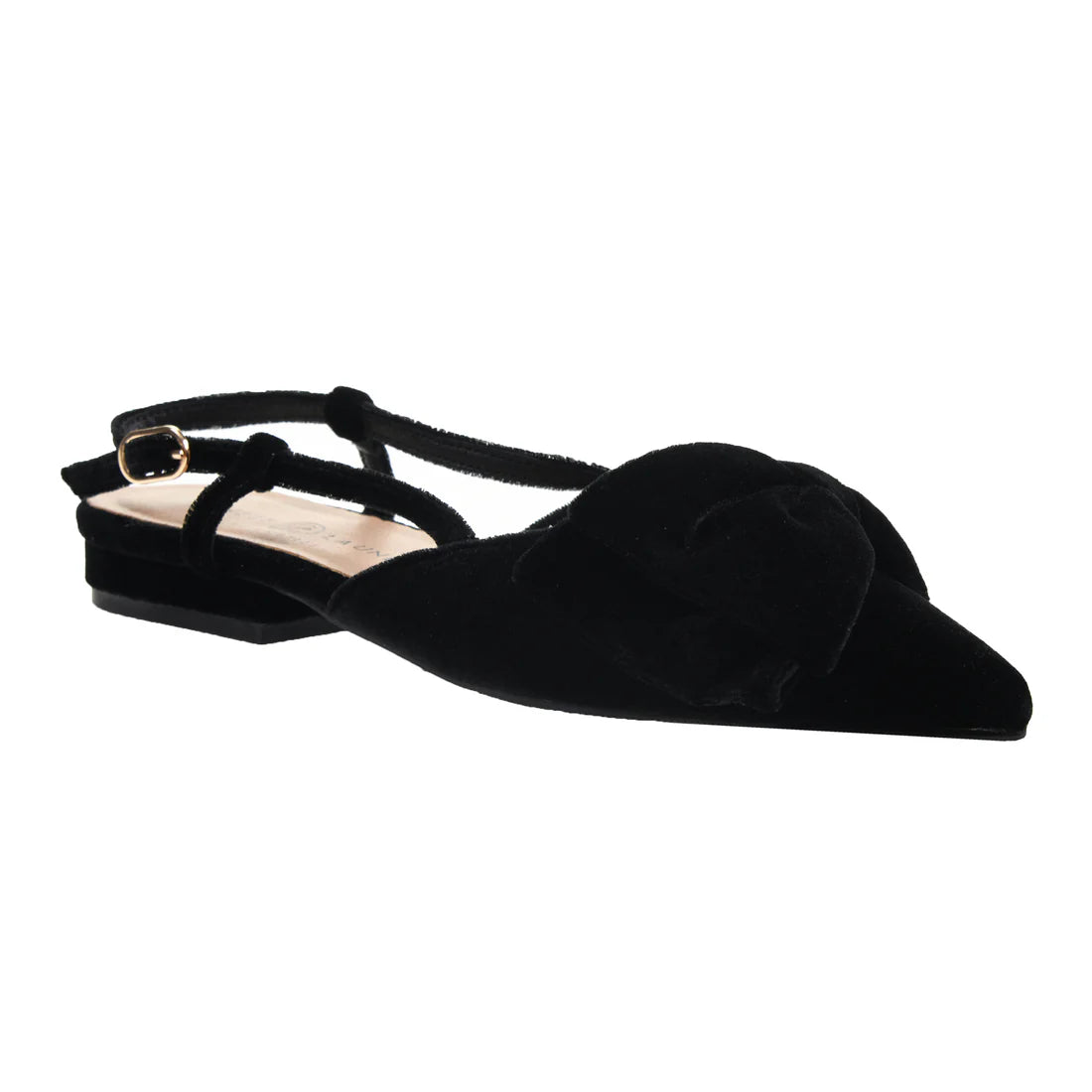 Harmony Bow Black Flat Shoes
